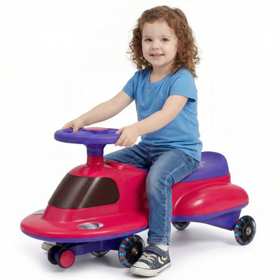 COSTWAY Ride On Toy Wiggle Car Twist & Go Swing Car With LED Flashing ...