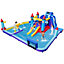 Costway Rocket Theme Inflatable Water Slide Park Kids Inflatable Jumping Castle with 2 Slides Splash Pool Jumping Area