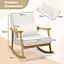 Costway Rocking Chair Upholstered Relaxing Recliner Armchair with Soft Cushion & Pillow