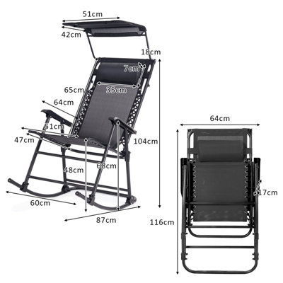 Zero gravity rocking online chair with canopy