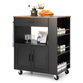 Costway Rolling Kitchen Island Mobile Serving Trolley Utility Storage Cart on Wheels