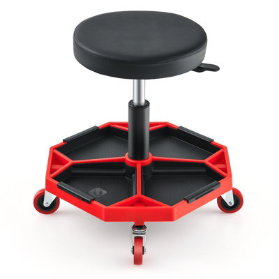 Costway Rolling Mechanic Stool Height Adjustable Workshop Creeper Seat 360 Swivel