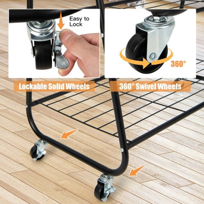Costway Rolling Metal Garment Rack Closet Storage Organizer Open Wardrobe Clothes Rail - 7