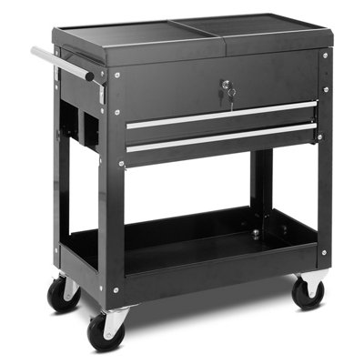 Costway Rolling Tool Cart Tool Box Heavy-duty Metal Utility Cart w/ Wheels & Drawers
