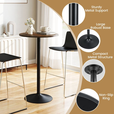 COSTWAY Round Top Pub and Bar Table Standing Bistro Table