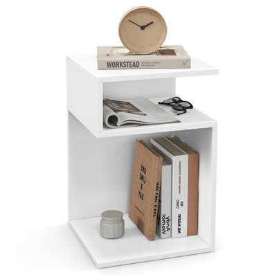 Costway S-shaped Bedside Table Modern Side Table Sofa End Table Nightstand
