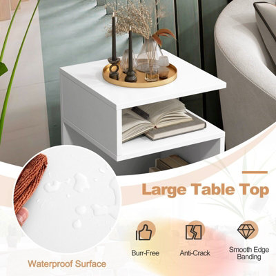 Costway S-shaped Bedside Table Modern Side Table Sofa End Table Nightstand