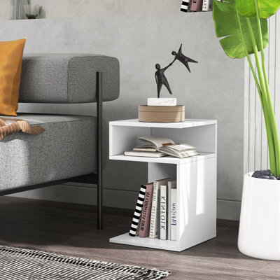 Costway S-shaped Bedside Table Modern Side Table Sofa End Table Nightstand