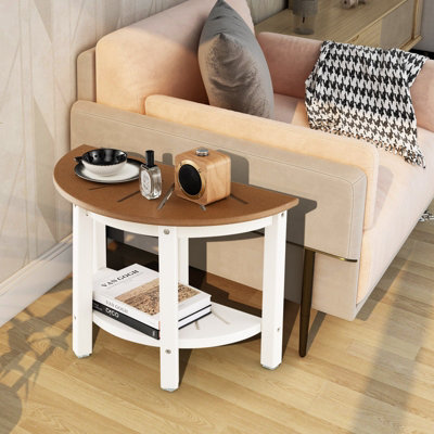 Costway Semicircular Shower Bench 2-Tier Bath Bench Seat Bathroom Inside Shower Stool - 4