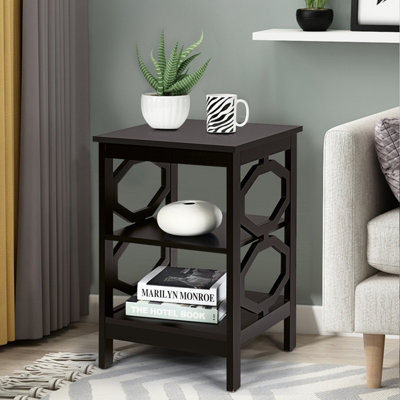 Costway Set of 2 3-Tier Nightstand Sofa Bed Side Table Storage Display Stand with Shelf