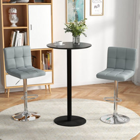 Costway Set of 2 Bar Stool PU Leather Armless Dining Chairs 360 Swivel & Height Adjustable Seat