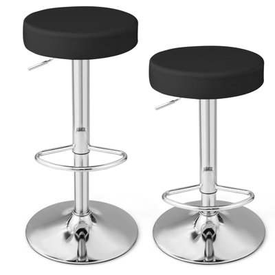 Costway Set of 2 Bar Stool Set Upholstered Counter Height Stool Kitchen Dining Chairs