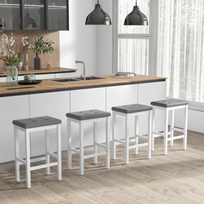 Costway Set of 2 Bar Stools 61cm Counter Height Stool Kitchen Modern ...