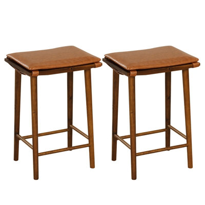 Costway Set of 2 Bar Stools Counter Height Stools Saddle Seat Stool ...