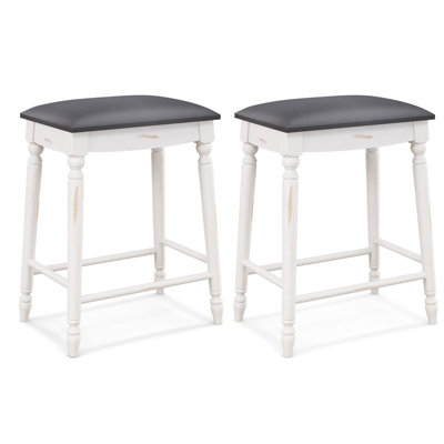 Costway Set of 2 Bar Stools Dining Counter Height Chair Modern ...