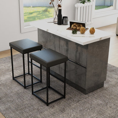 Bar Stool Counter Height Upholstered Dining Chairs Costway Set Of