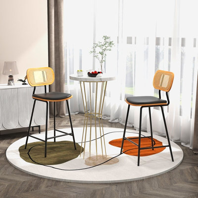 Rattan bar stool deals set