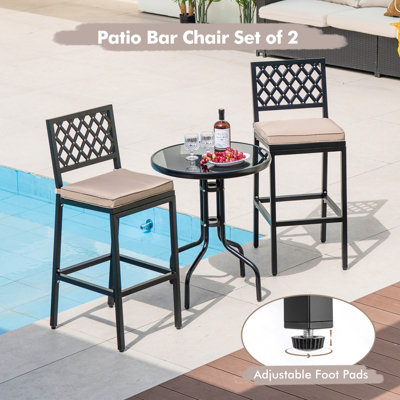Patio club chairs set of 2 top