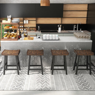 Costway Set of 2 Bar Stools Saddle Seat Stool Counter Height Stools ...