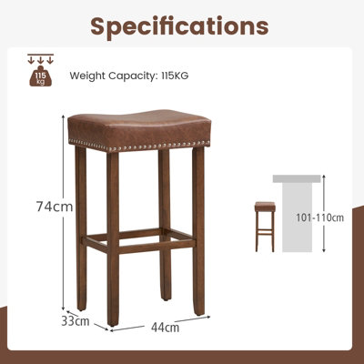 Leather saddle store counter height stools