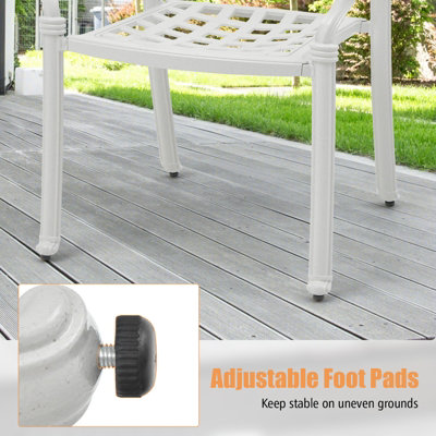 Costway Set of 2 Cast Aluminum Outdoor Patio Chairs Stackable Dining Chairs w/Armrests - 7