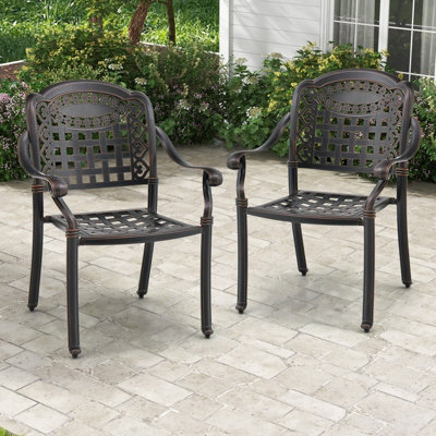 Aluminum patio store chairs stackable