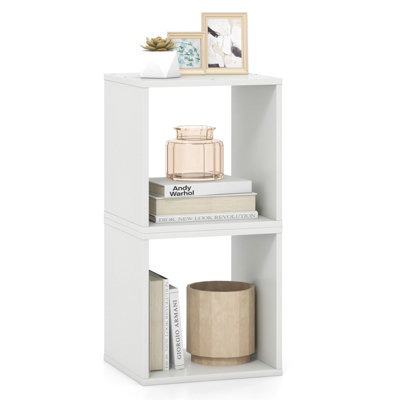 Costway Set of 2 Cube Storage Organizer Stackable Open Bookcase Display Rack Bookshelf