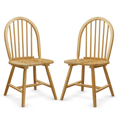 Costway Set of 2 Dining Chair Set Wooden Dining Room Vintage Side Chairs