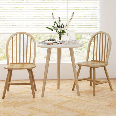 Costway Set of 2 Dining Chair Set Wooden Dining Room Vintage