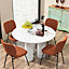 Costway Set of 2 Dining Chairs Padded Kitchen Linen Chair Armless Side Chair w/ Curved Back Orange