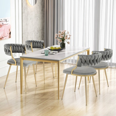 Woven back best sale dining chairs