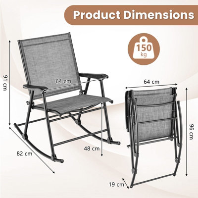 Outdoor folding rocking online chair set