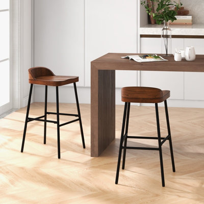 Costway Set of 2 Industrial Bar Stools Tall Kitchen Stools