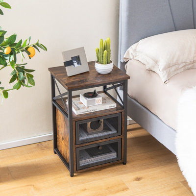 Industrial nightstand on sale