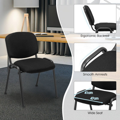 Tangkula Set Of 6 Conference Chairs Mesh Reception Office Guest Chairs