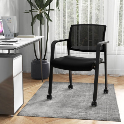 Costway Set of 2 Meeting Room Office Chairs Stackable Office Guest Mesh ...