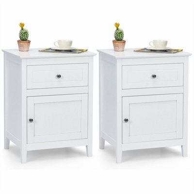 Costway Set of 2 Nightstand Modern Sofa Side Table Bedroom End Table Accent Side Table