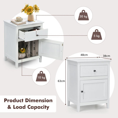 Costway Set of 2 Nightstand Modern Sofa Side Table Bedroom End Table Accent Side Table