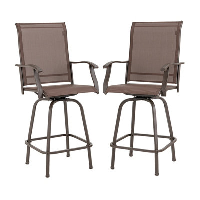 Outdoor metal deals swivel bar stools