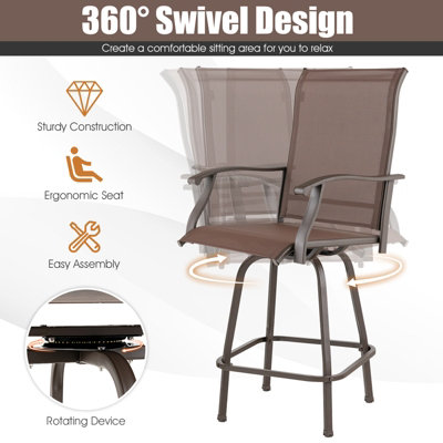 Outdoor swivel shop counter stools