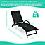 Costway Set of 2 Outdoor Chaise Lounge Chairs 5-Position Adjustable Recliners Sun Lounge