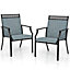 Costway Set of 2 Outdoor Patio Chairs Dining Chair Set Heavy Duty Metal Frame