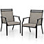 Costway Set of 2 Outdoor Patio Chairs Dining Chair Set Heavy Duty Metal Frame