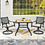 Costway Set of 2 Outdoor Swivel Chair Patio Bistro Dining Chair Set w/ Soft Seat Cushion