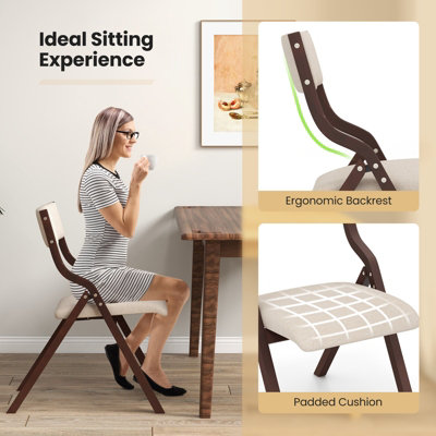 Upholstered folding on sale dining chairs