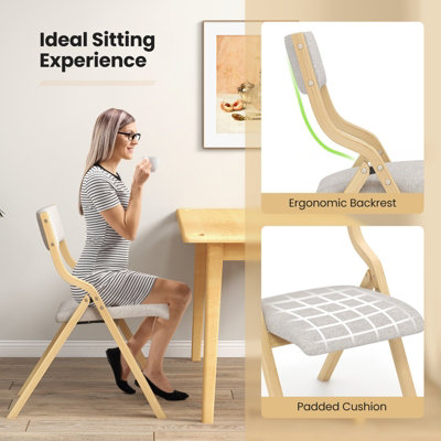 Folding dining chairs online padded