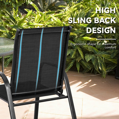 Costway Set of 2 Patio Chairs Portable High Back Garden Camping Dining Chairs W/ Armrest - 5