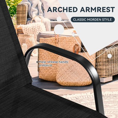Costway Set of 2 Patio Chairs Portable High Back Garden Camping Dining Chairs W/ Armrest - 6