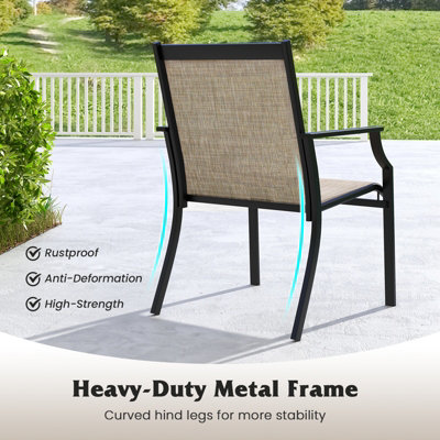 Costway Set of 2 Patio Dining Chairs Outdoor Garden Porch Armchairs w/ Breathable Seat - 7