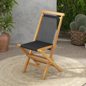 Costway Set of 2 Patio Folding Chairs Portable Garden Solid Teak Wood Dining Chairs